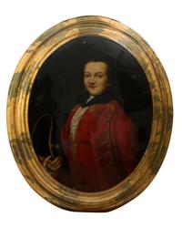A Continental Painted Plaque Height 12 1/2 inches. — LATE 20TH CENTURY