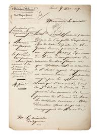 [MANUSCRIPTS - NAPOLEONIC]. A group of 2 letters in French, related to Jean-Baptiste Viallanes and Claude-Pierre Pajol.