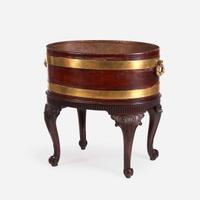 A George III Brass Bound Mahogany Wine Cooler third quarter 18th century