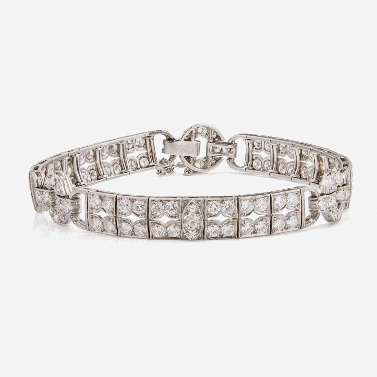 An Art Deco Platinum and Diamond Bracelet Art Deco, c.1920