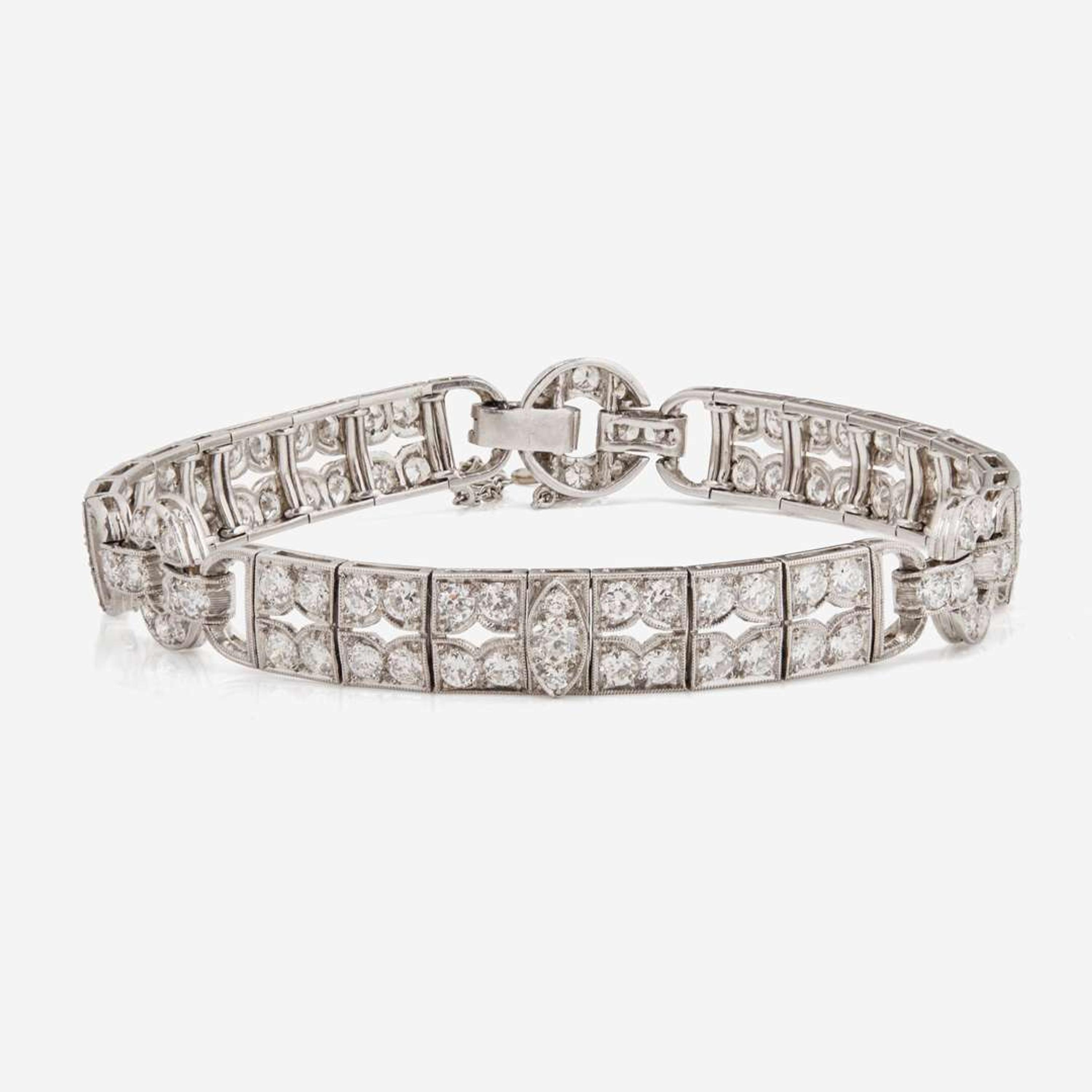 An Art Deco Platinum and Diamond Bracelet Art Deco, c.1920