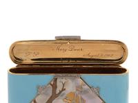 A Vladimir Makovsky Decorated Art Deco Gold and Diamond, Platinum, Mother of Pearl and Hardstone-Mounted Enameled Cigarette Case
