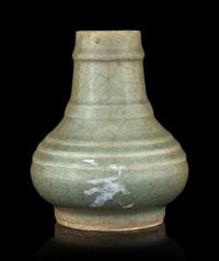A Longquan- Style Celadon Glazed Porcelain Vase