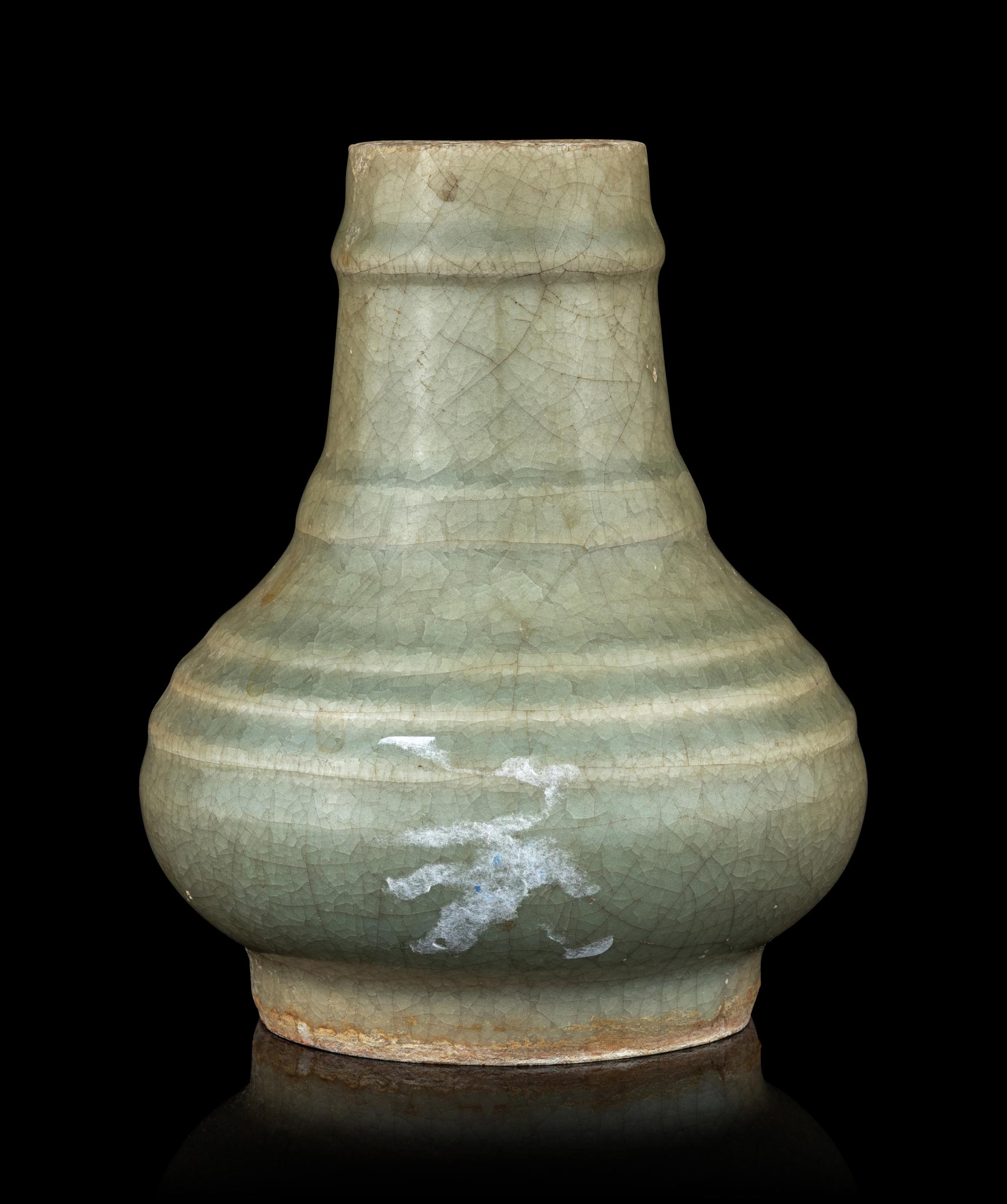 A Longquan- Style Celadon Glazed Porcelain Vase