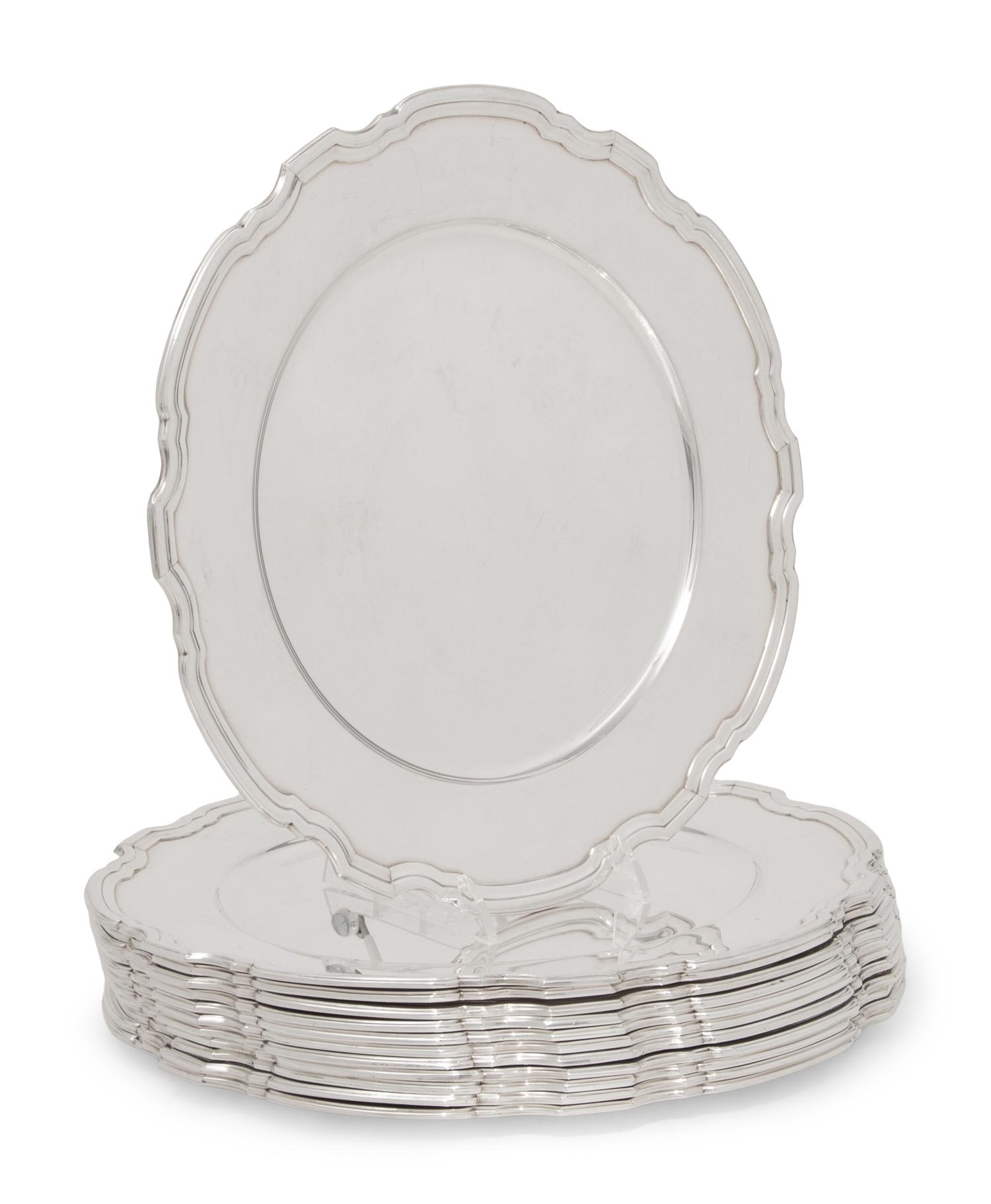 A Set of Twelve Tiffany and Co. Silver Chargers