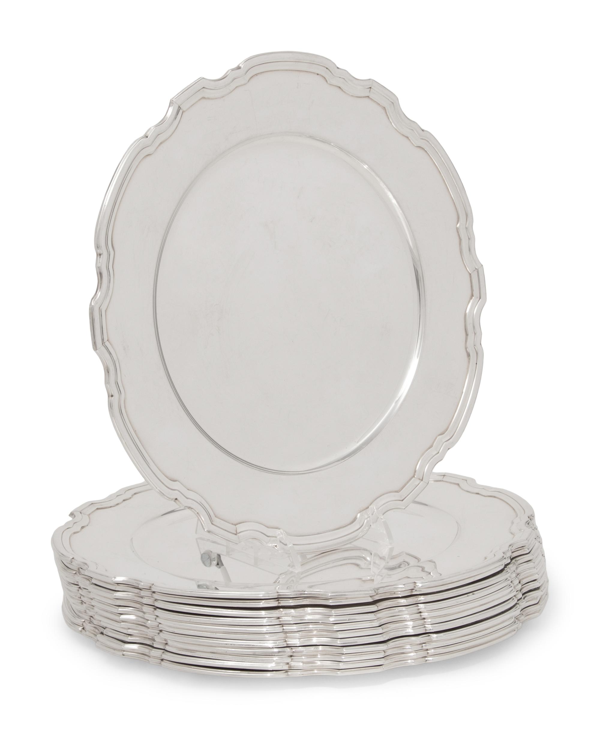 A Set of Twelve Tiffany and Co. Silver Chargers