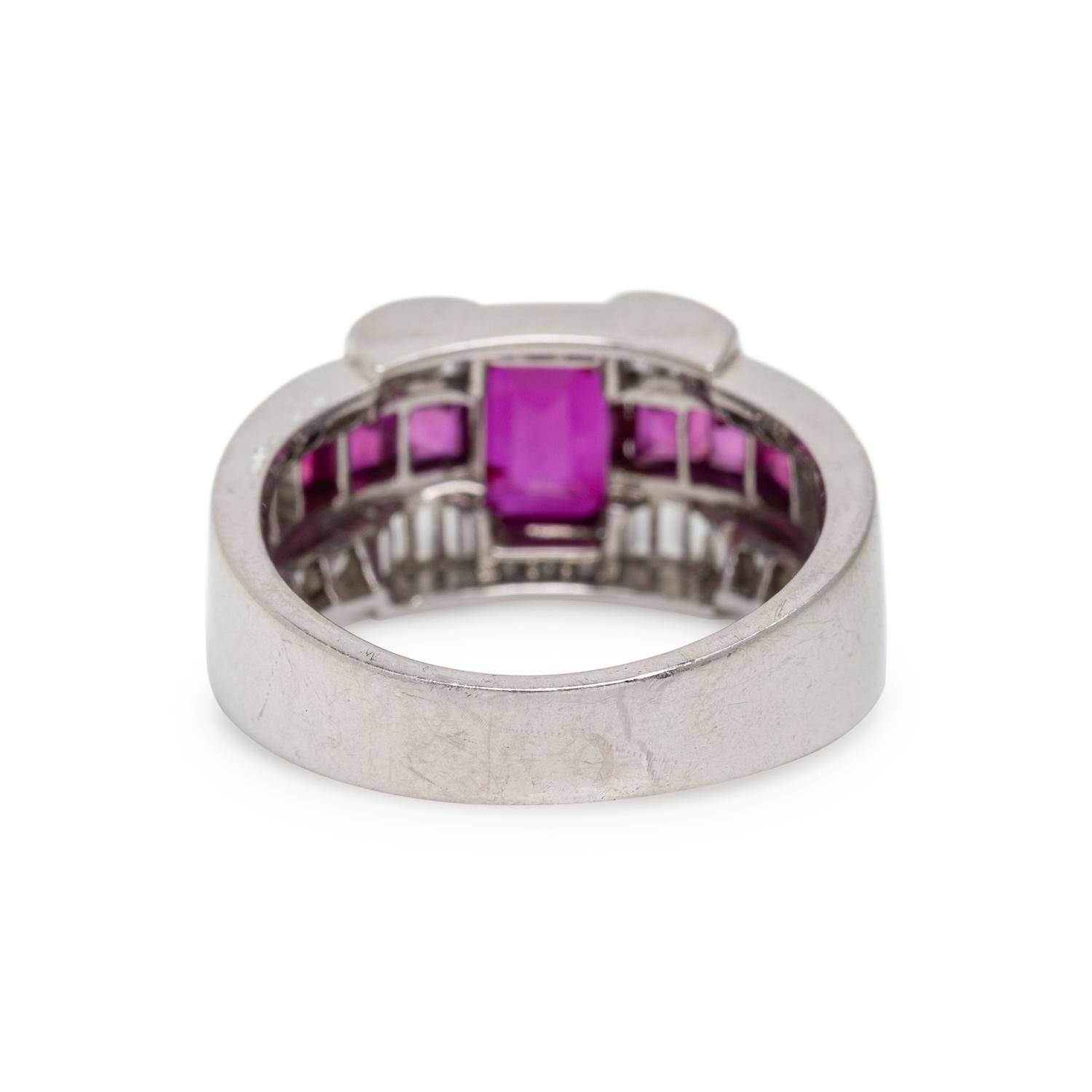 LATE ART DECO BURMESE RUBY, DIAMOND AND RUBY RING