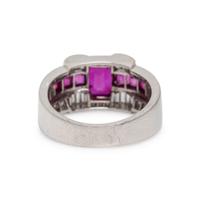 LATE ART DECO BURMESE RUBY, DIAMOND AND RUBY RING