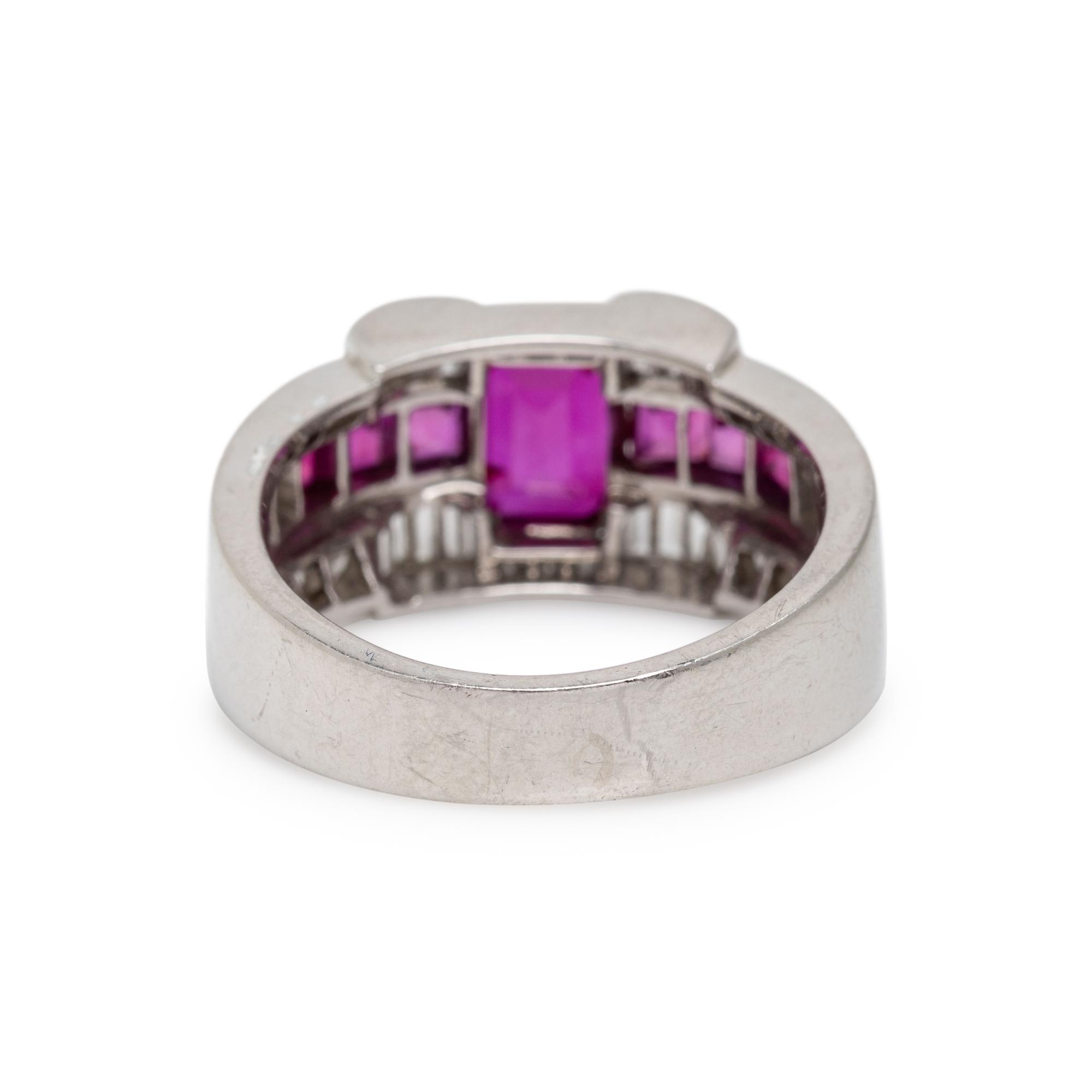 LATE ART DECO BURMESE RUBY, DIAMOND AND RUBY RING