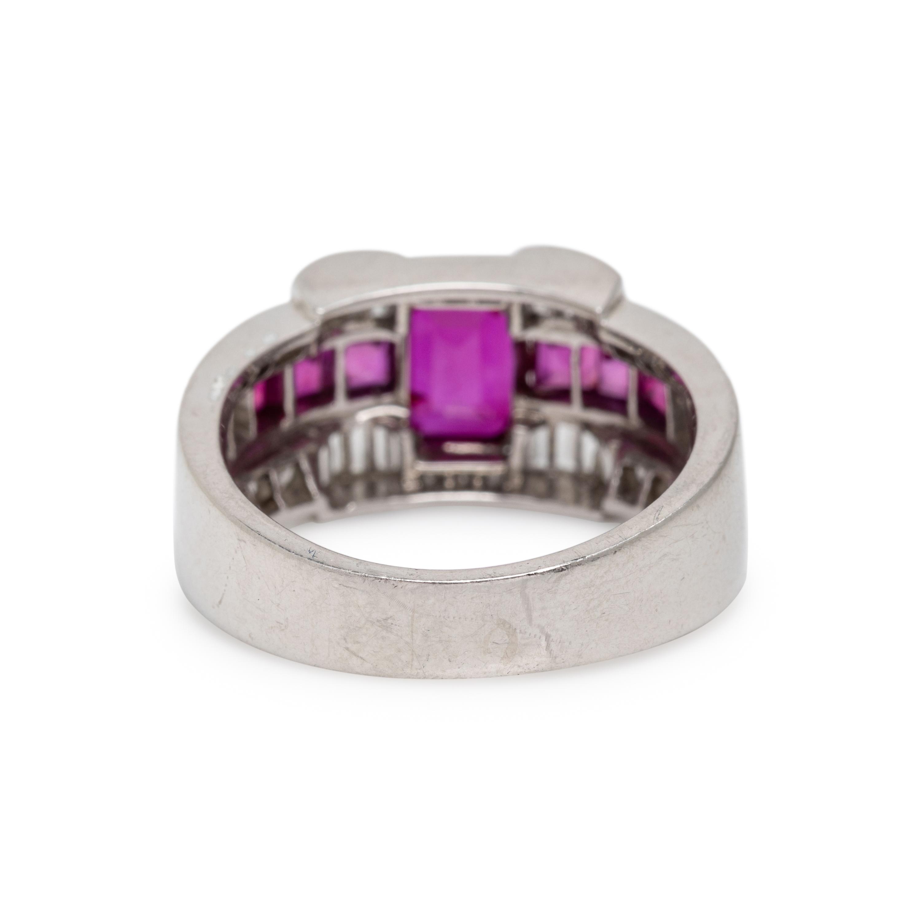 LATE ART DECO BURMESE RUBY, DIAMOND AND RUBY RING