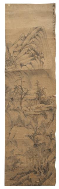 Three Ink and Color Paintings on Paper Scrolls