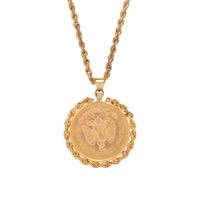 YELLOW GOLD COIN PENDANT NECKLACE