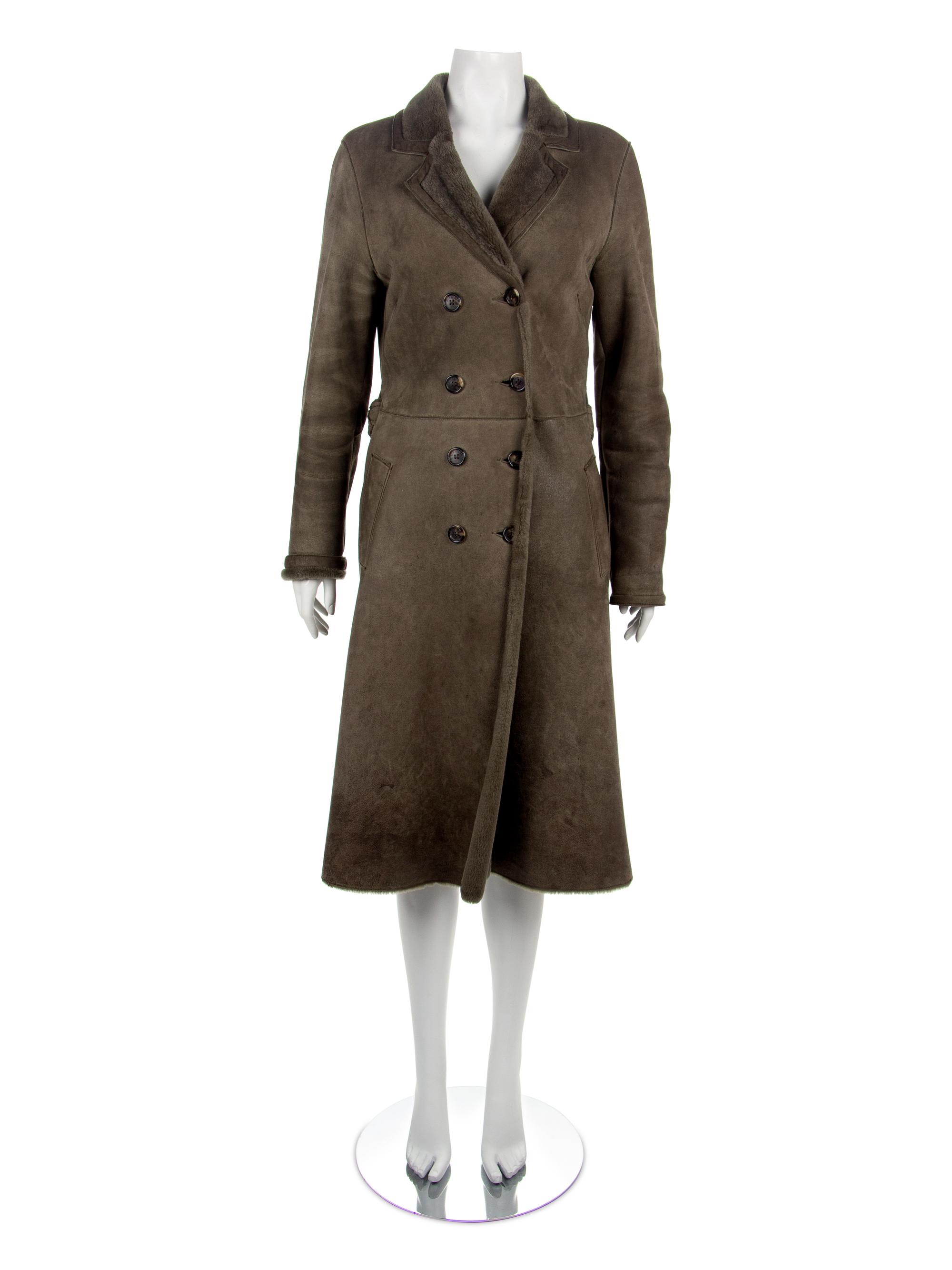 Burberry Green Shearling Coat, 1990-2000s