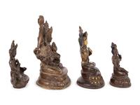 Four Tibetan and Sino-Tibetan Bronze Figures of Bodhisattva