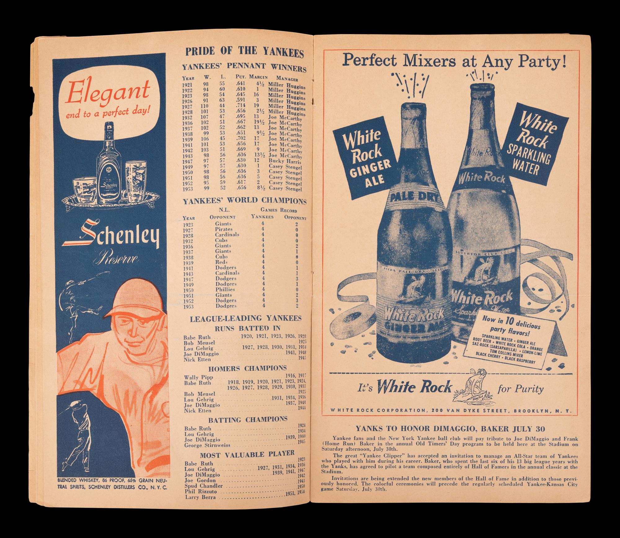 A Group of Vintage New York Baseball Publications (Including Willie Mays and Mickey Mantle Rookie Seasons),