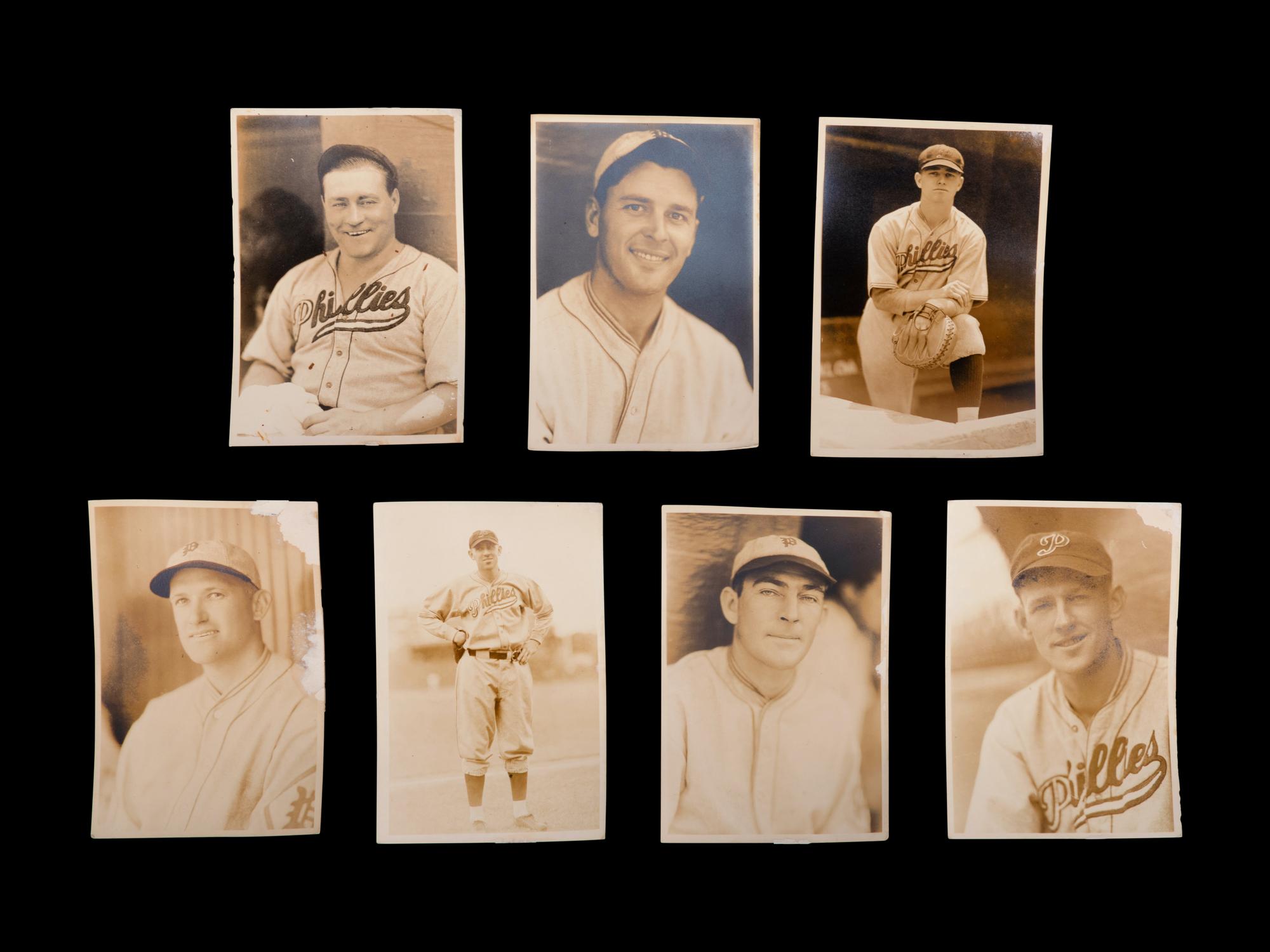 A Group of 105 1930s Original George Burke Philadelphia Phillies Photographs Owned by Jimmie Wilson,