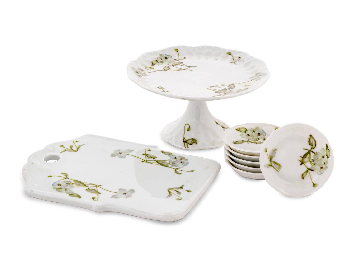 A Gardner Porcelain Fruit and Cheese Service