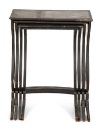 A Victorian Japanned Nest of Four Tables