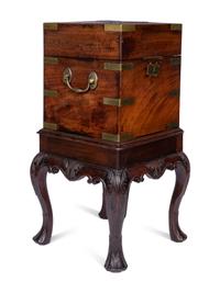 A Regency Brass Mounted Mahogany Cellarette