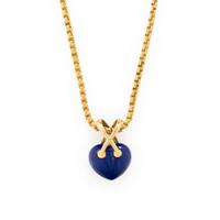 Lapis Lazuli, Diamond, and Yellow Gold Pendant Necklace