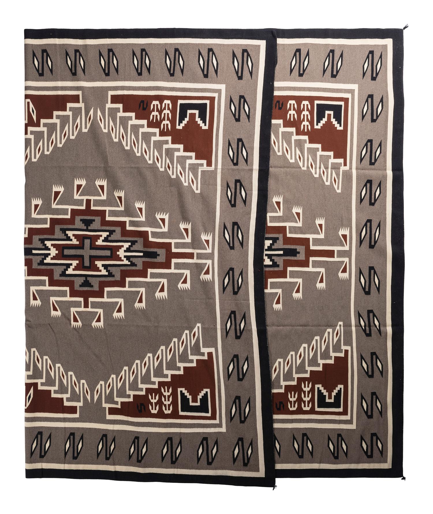 Navajo Two Grey Hills Pattern Weaving / Rug
