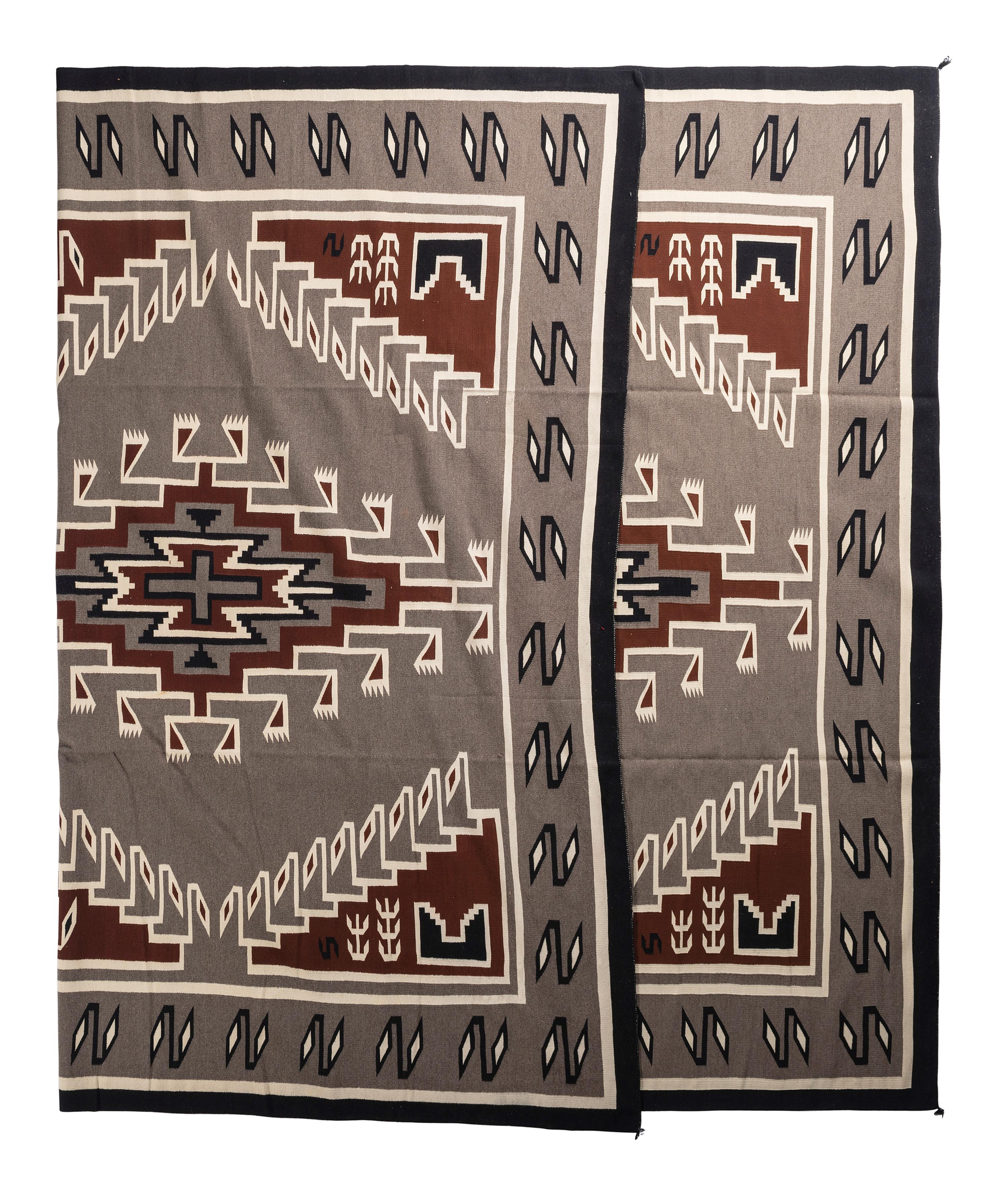 Navajo Two Grey Hills Pattern Weaving / Rug