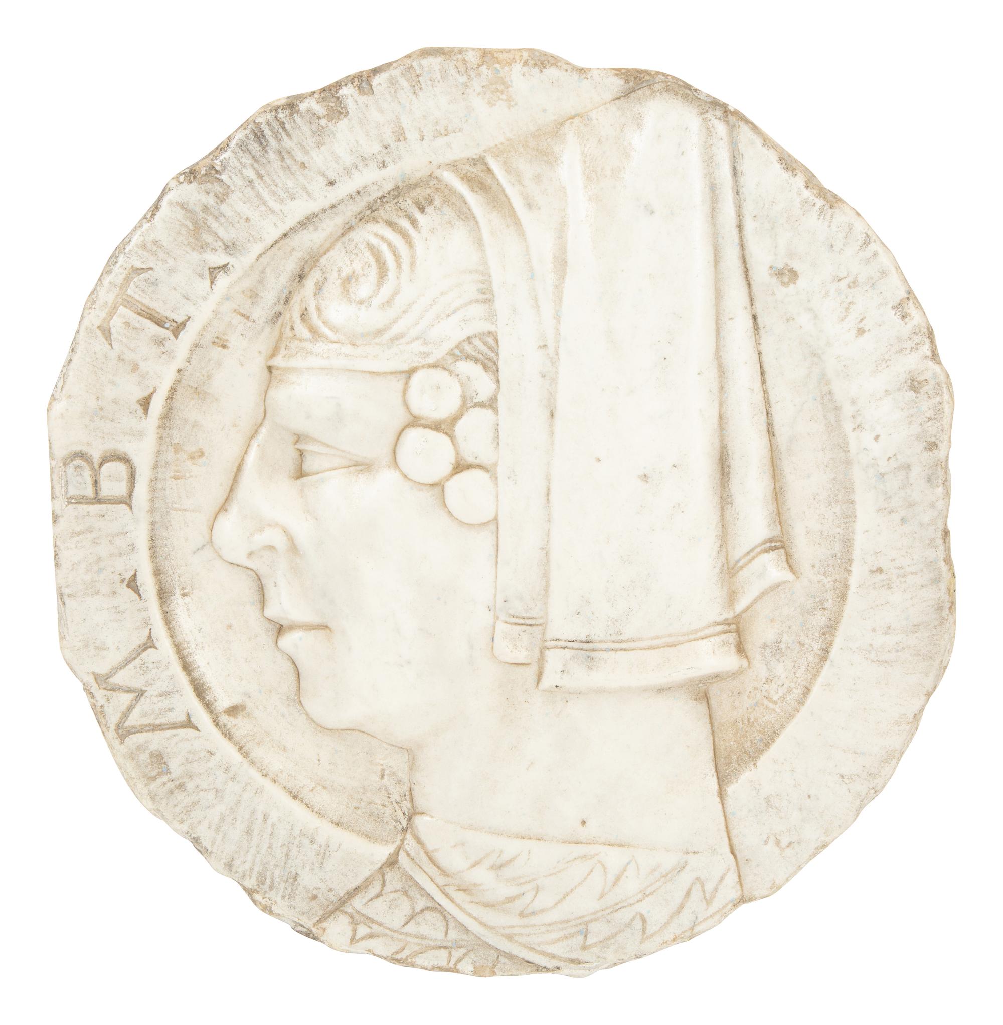 A Collection of Six Italian Marble Bas Relief Profile Portrait Plaques