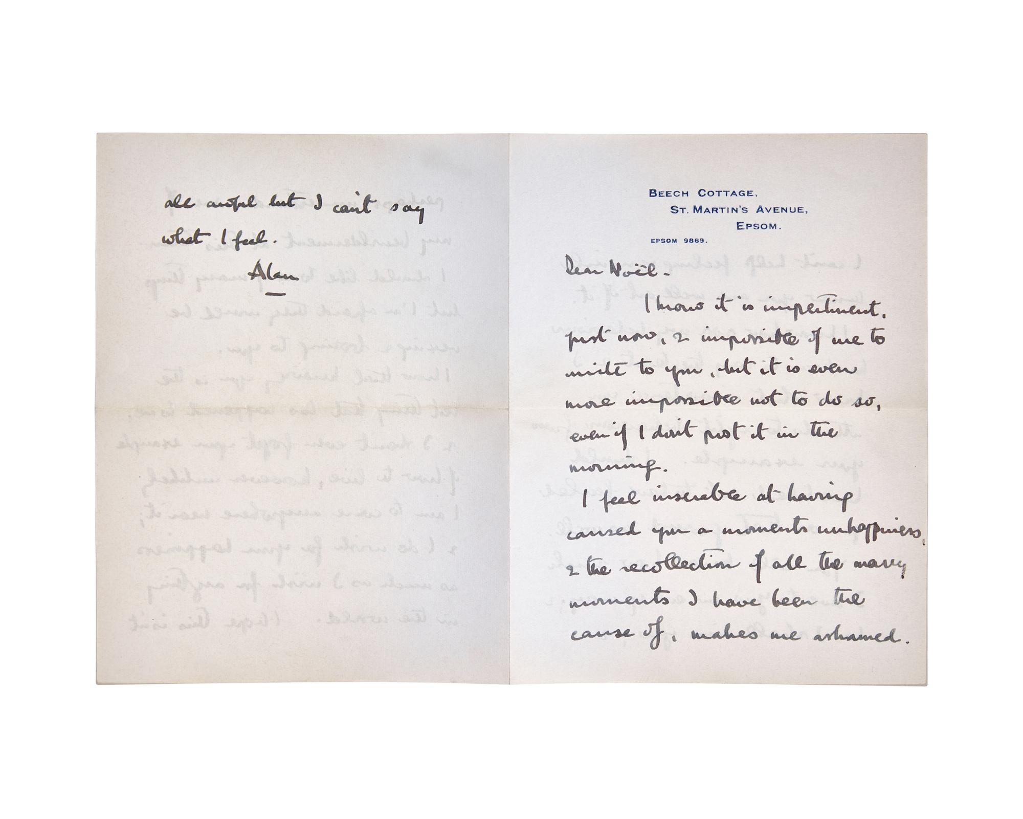 [COWARD, Noel (1899-1973)]. A group of 3 items from the collection of Coward's biographer, Cole Lesley, comprising:
