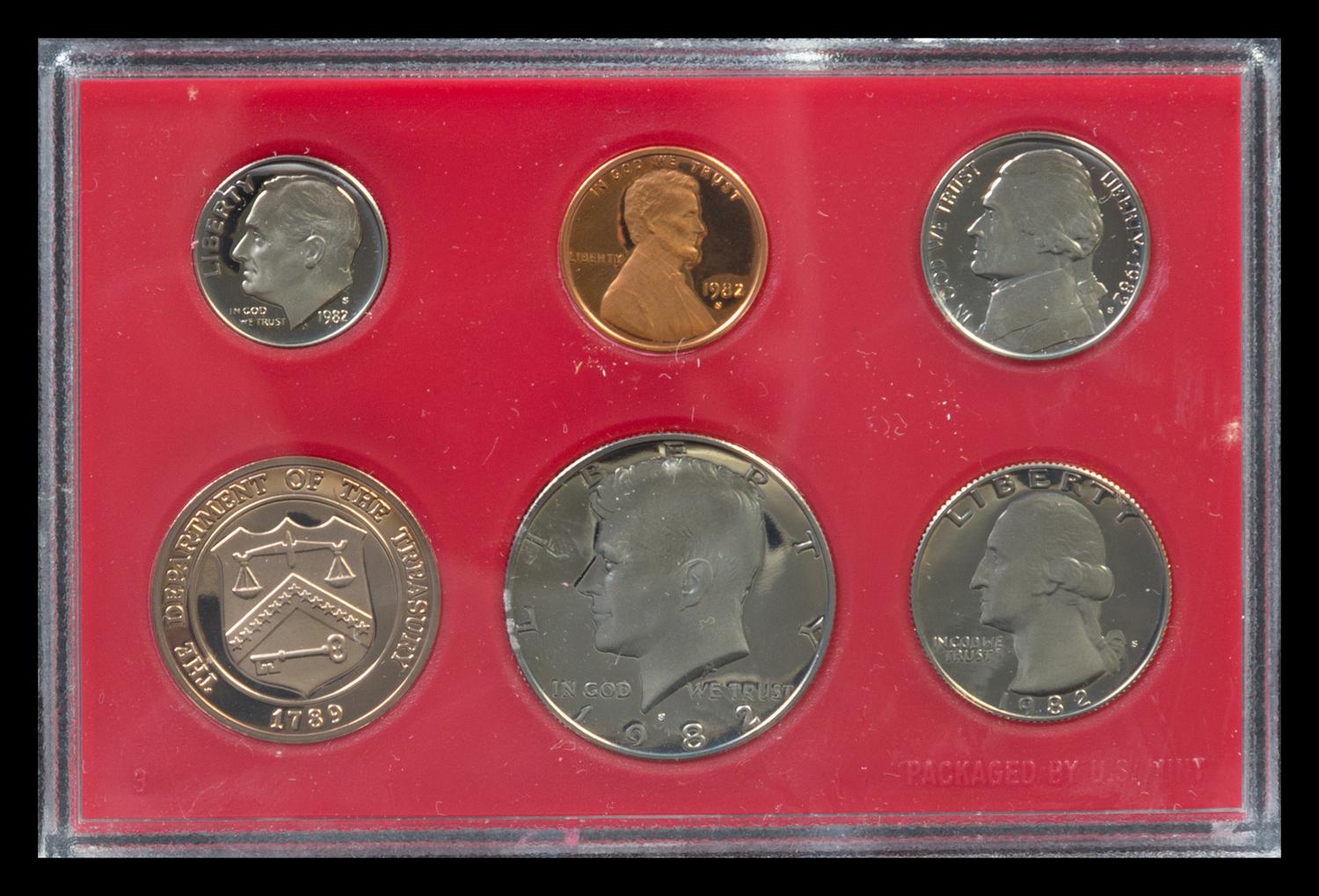 A Group of Eight United States Five-Coin Proof Sets