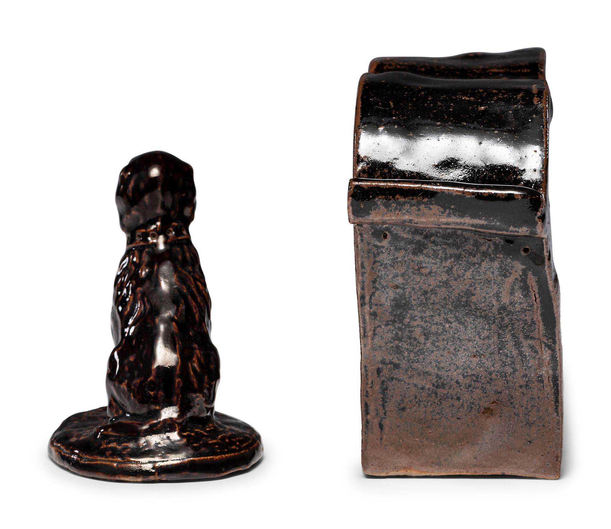 Three Albany Slip Glaze Stoneware Articles