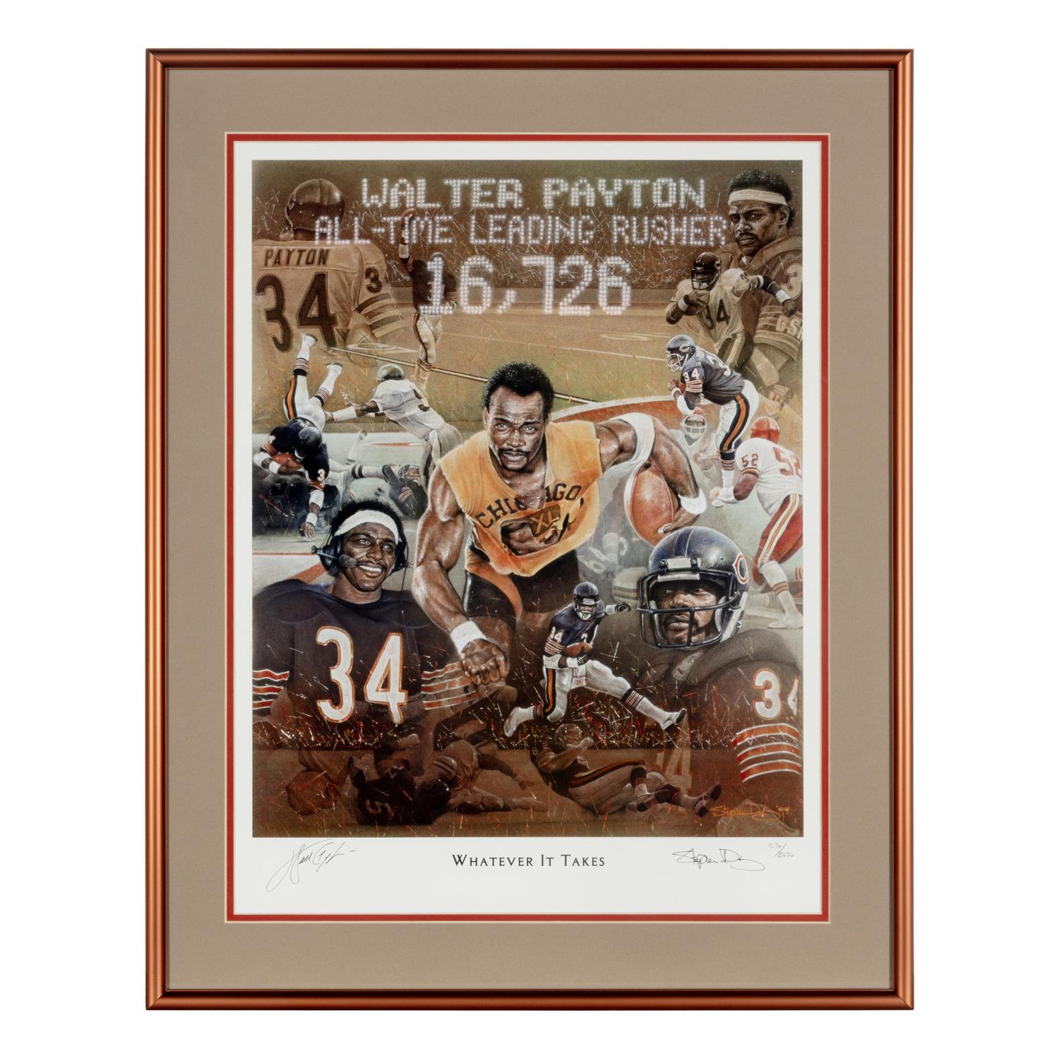 A Collection of Walter Payton Signed Autograph Displays