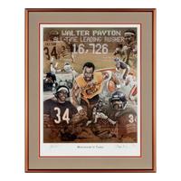 A Collection of Walter Payton Signed Autograph Displays