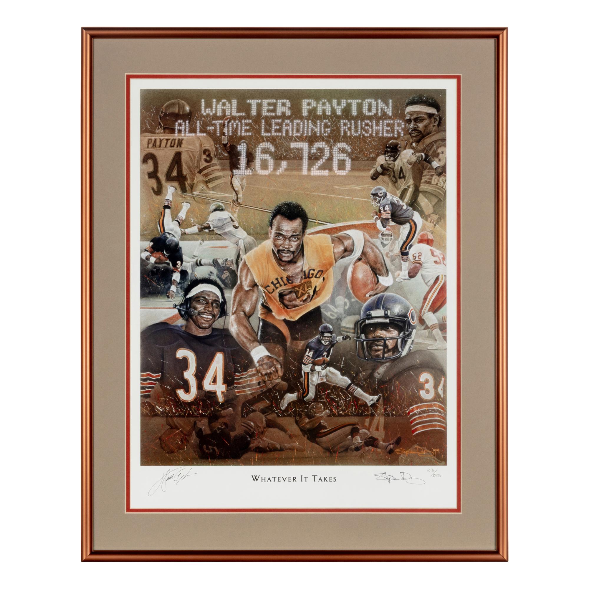 A Collection of Walter Payton Signed Autograph Displays