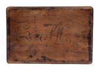 A Folk Art Polychrome Painted Pine Dresser Box with Exotic Animals