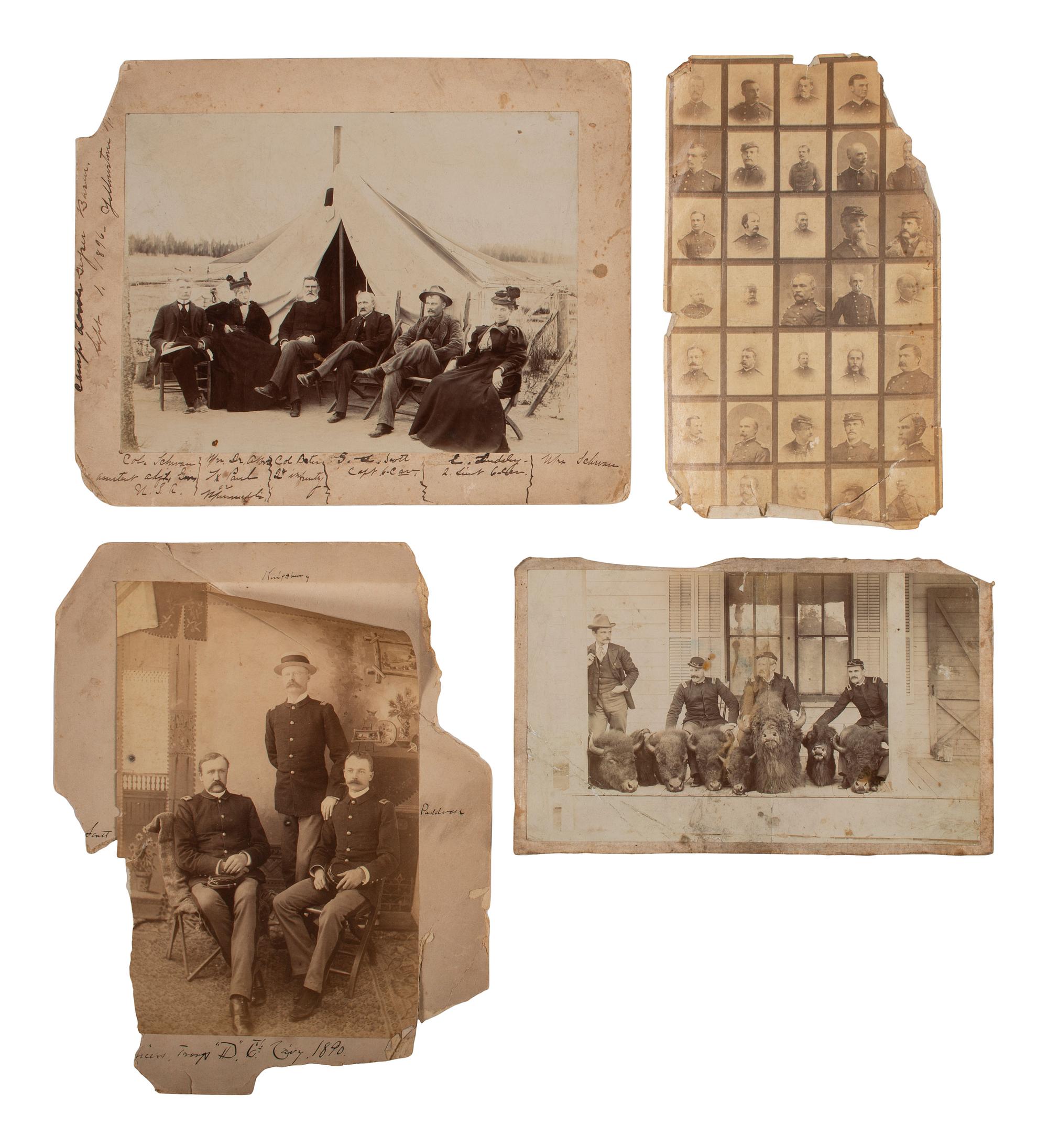 [INDIAN WARS]. A group of 7 photographs of George Lawson Scott and fellow officers stationed in the American West.