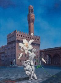 Tito Salamoni (Italian, 1928-1989) Untitled (Classical Surreal Scene)