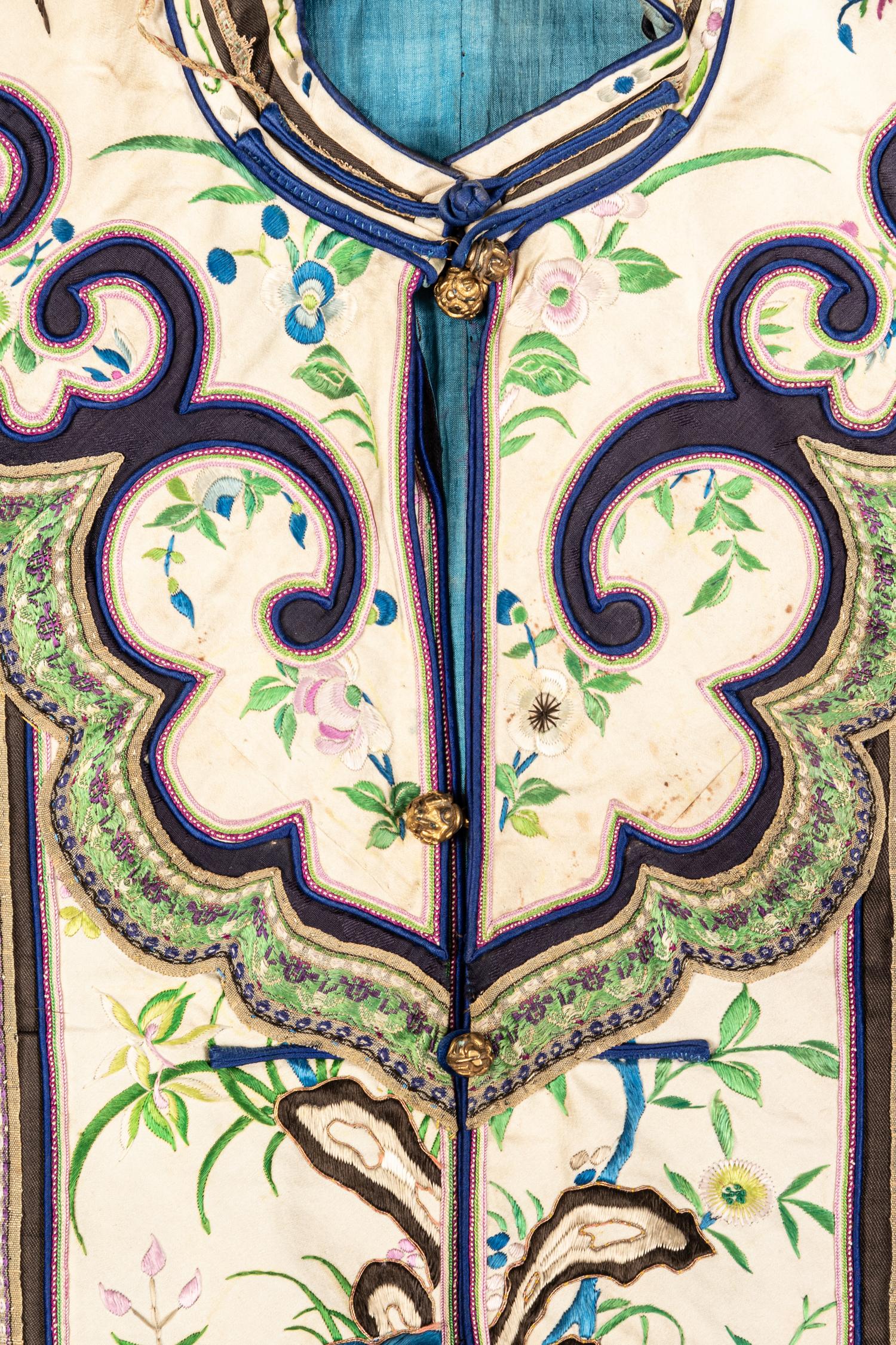 A Black Ground Embroidered Silk Lady's Jacket