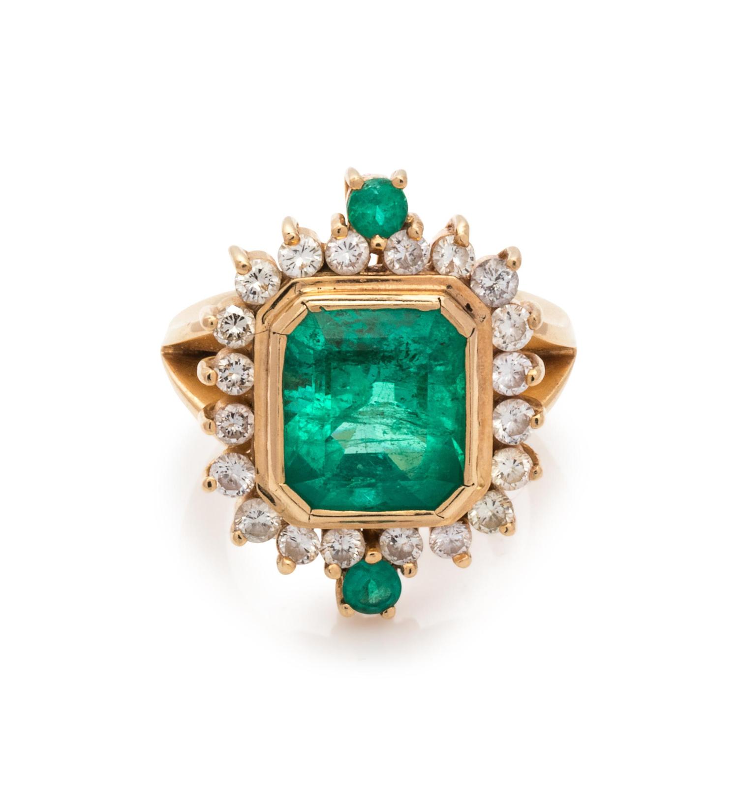 Emerald and Diamond Ring