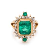 Emerald and Diamond Ring