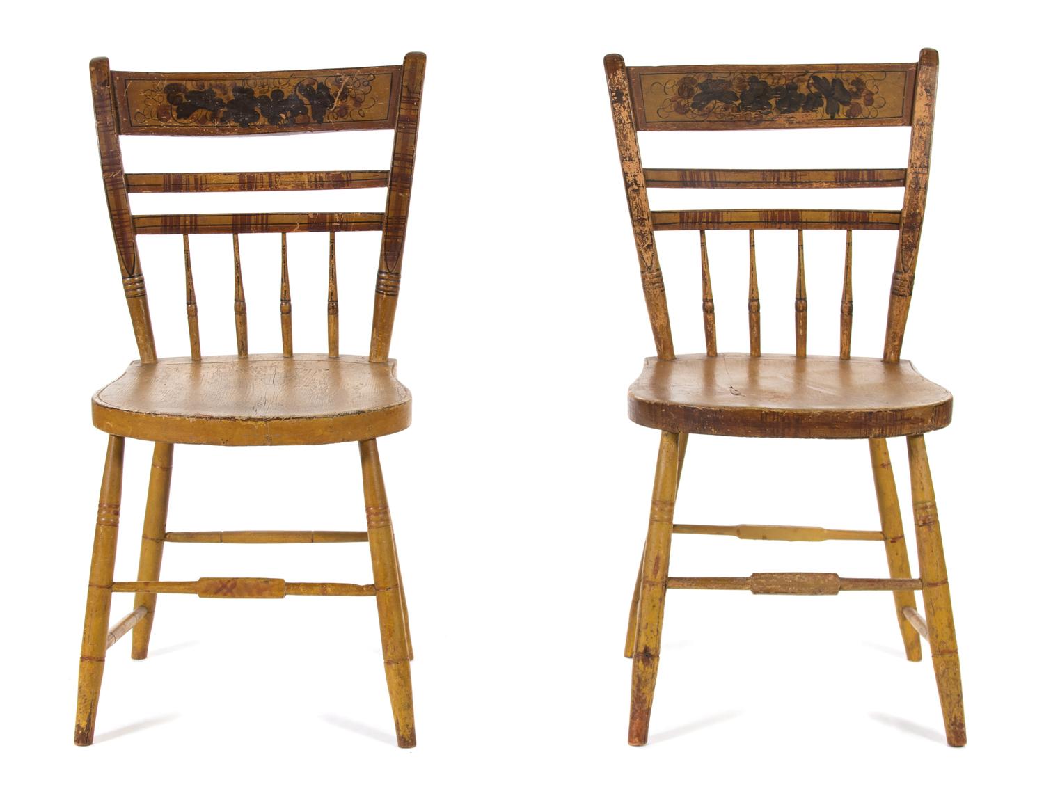 A Pair of Federal Stenciled Side Chairs