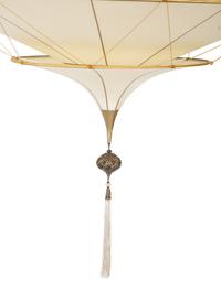 A Fortuny Silk Scheherazade Three-Tier Chandelier Shade — 20TH CENTURY