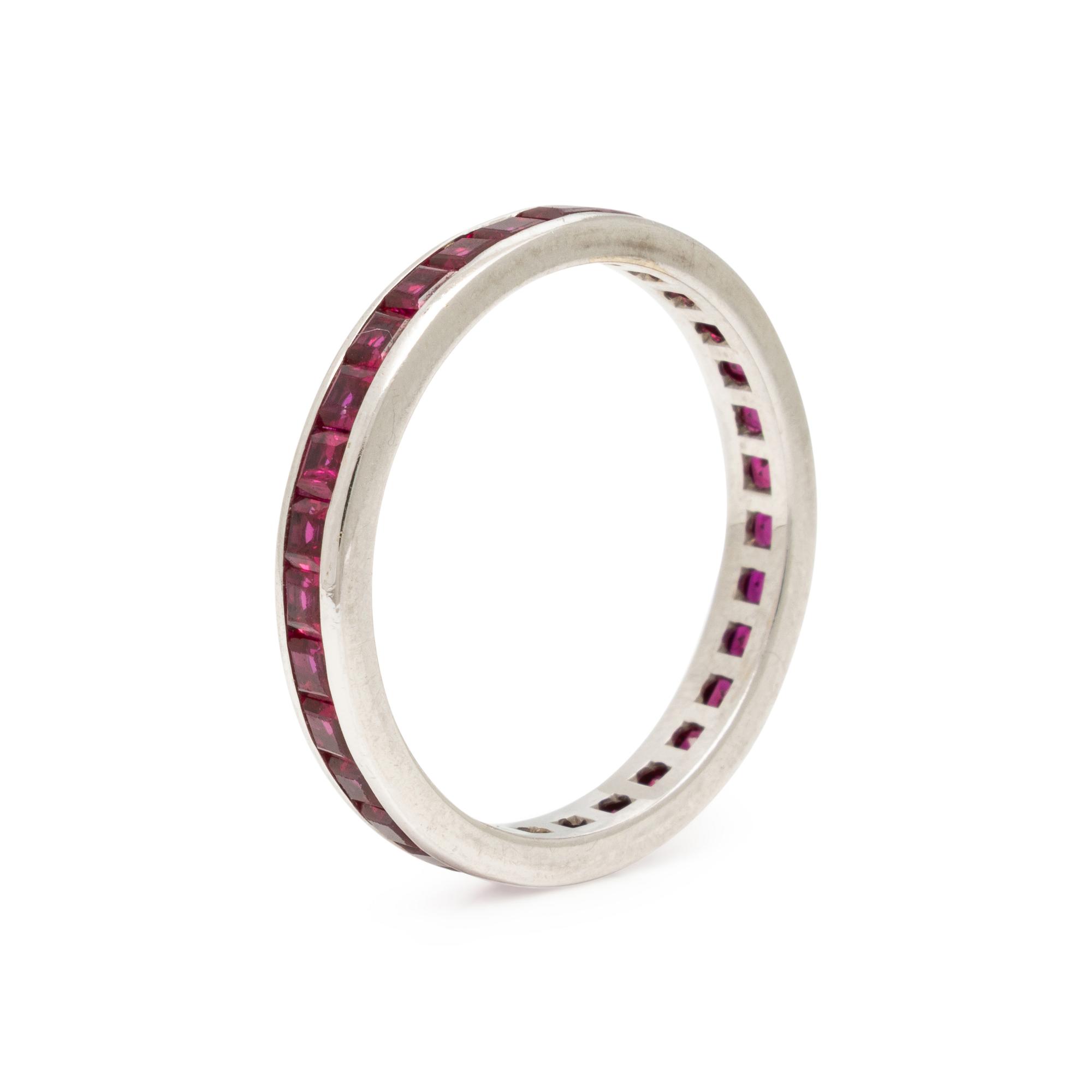 Ruby and White Gold Eternity Band