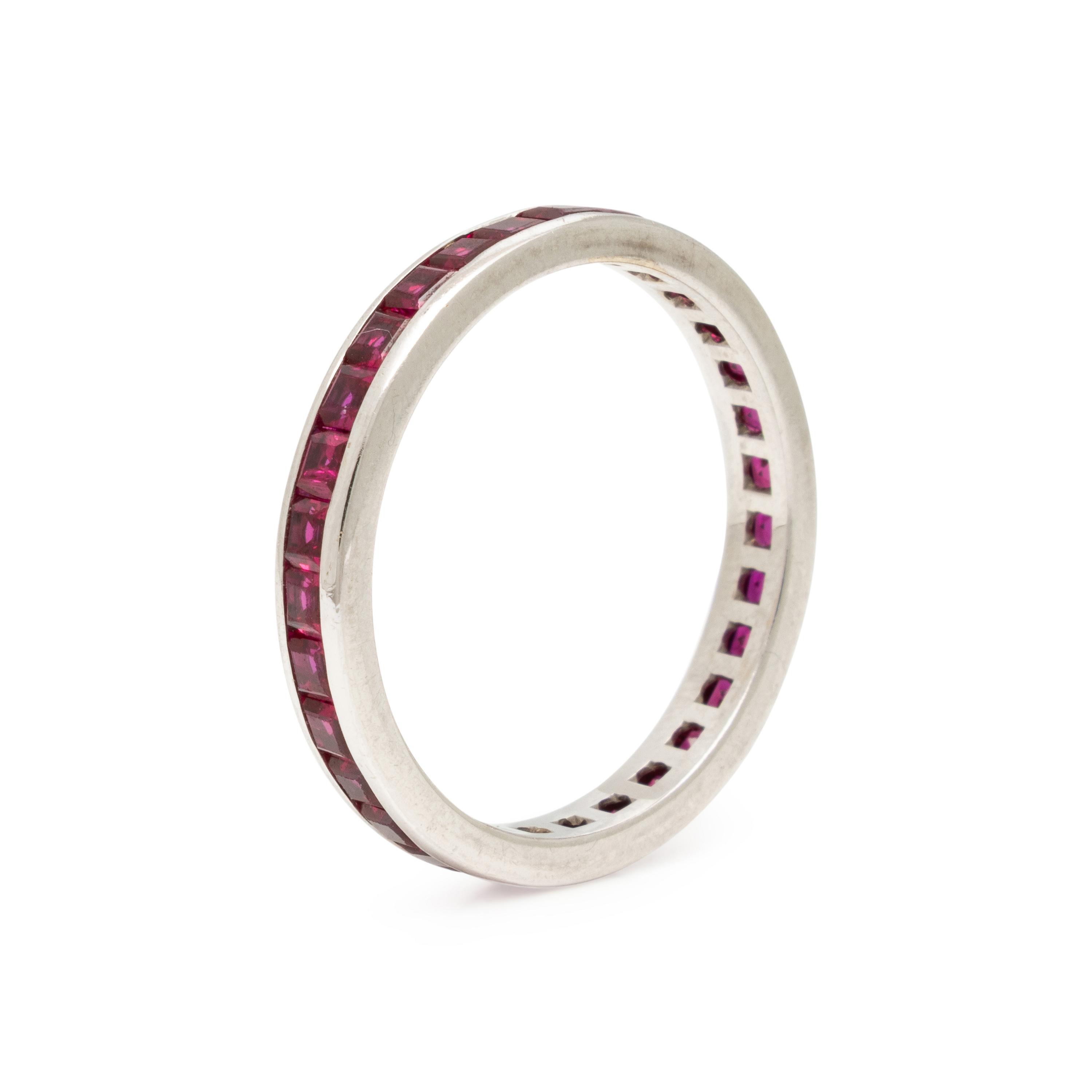 Ruby and White Gold Eternity Band