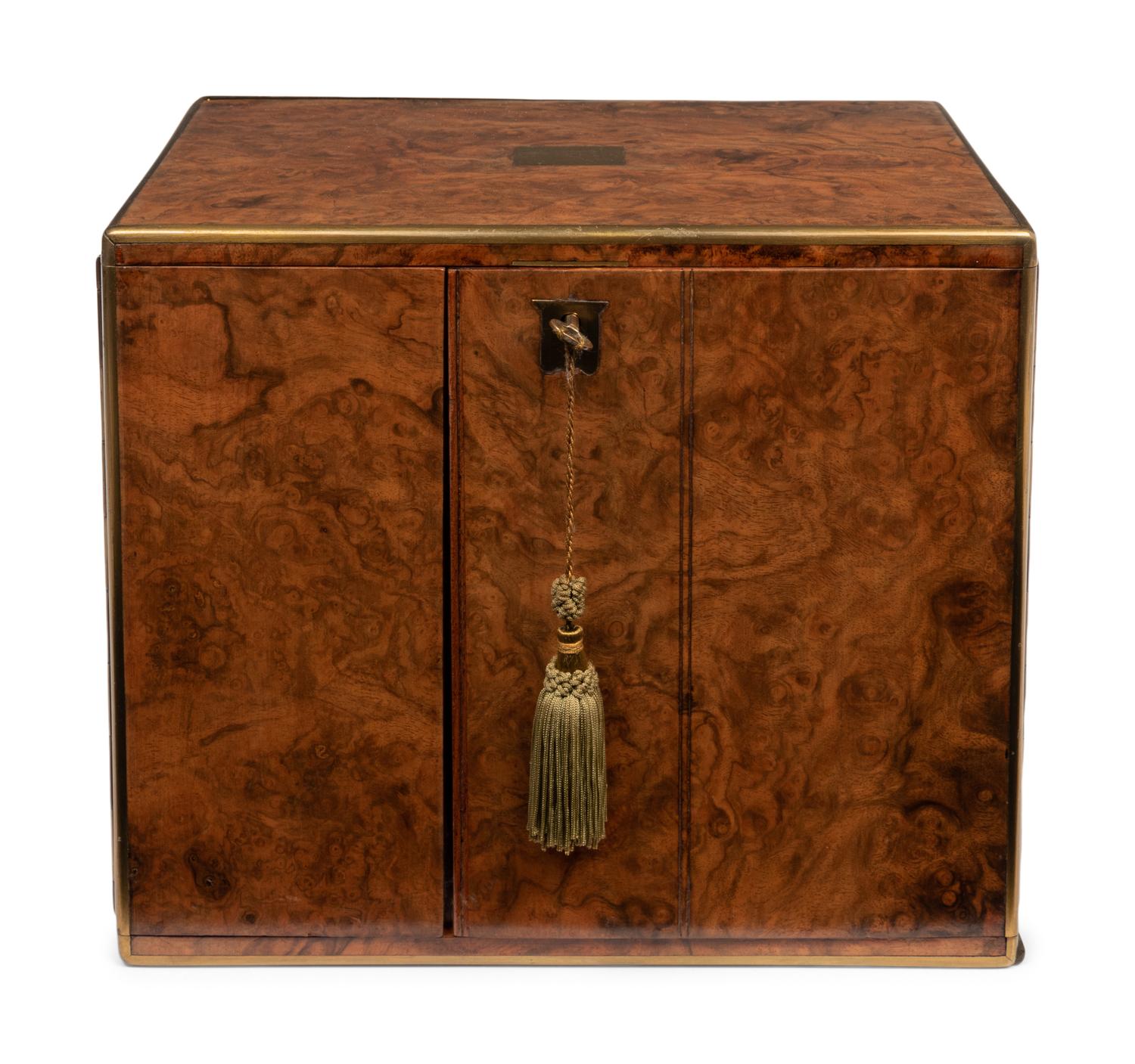 A George III Burl Walnut Jewelry Box