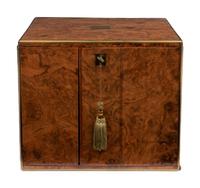A George III Burl Walnut Jewelry Box