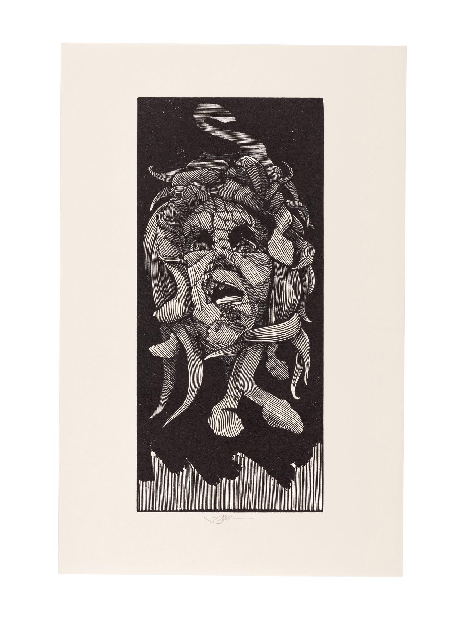 MOSER, Barry. A suite of 18 proof wood-engraved plates by Barry Moser for an unrealized edition of Dante’s Inferno. [ca 1984]. 293 x 190 mm. EACH SIGNED BY MOSER; and 2 additional trial proofs with letterpress in red for the same, each SIGNED BY MOSER.