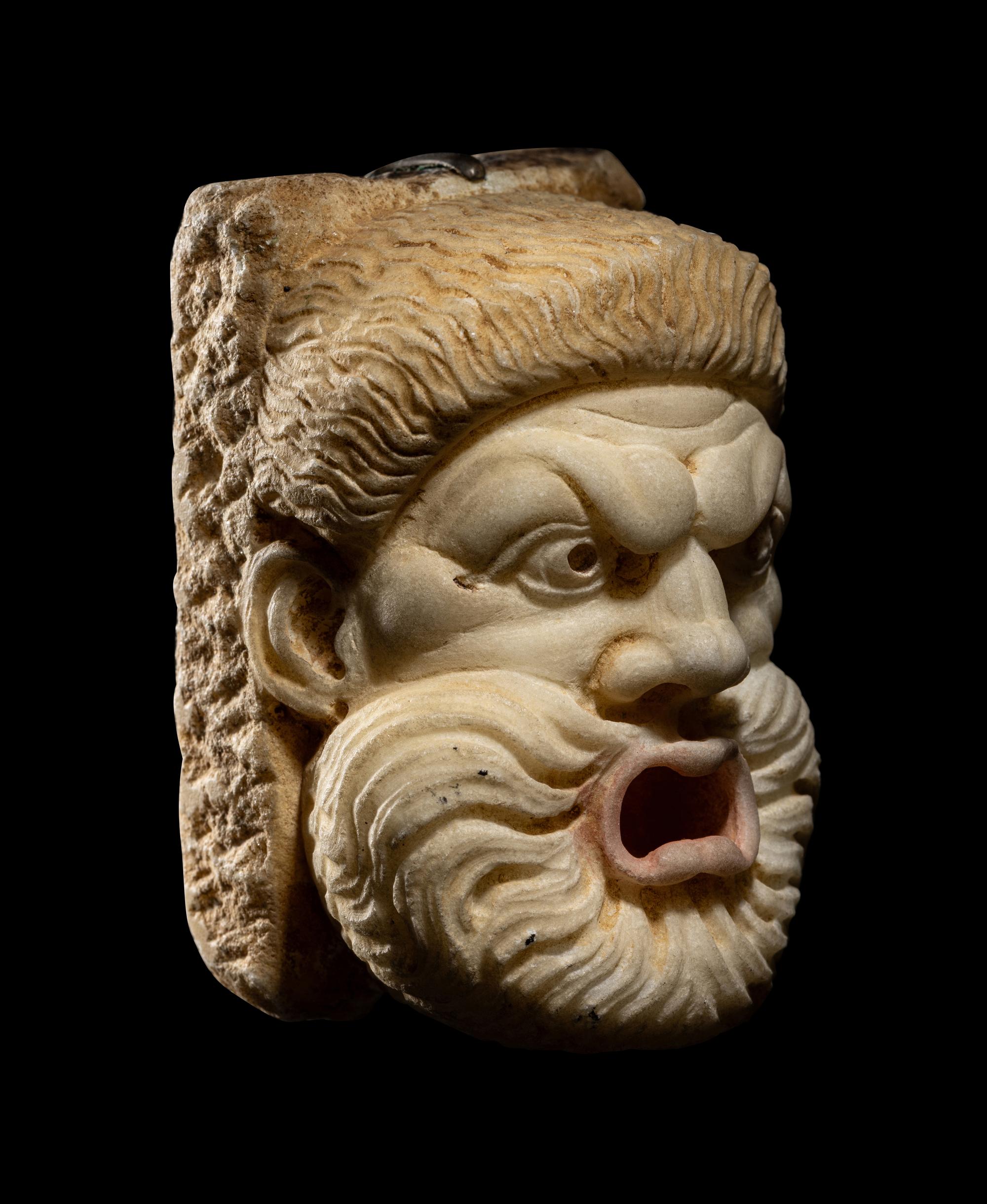 A Roman Style Marble Theater Mask