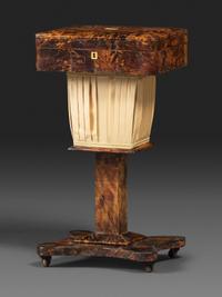 A Regency Tortoiseshell Veneered Sewing Table