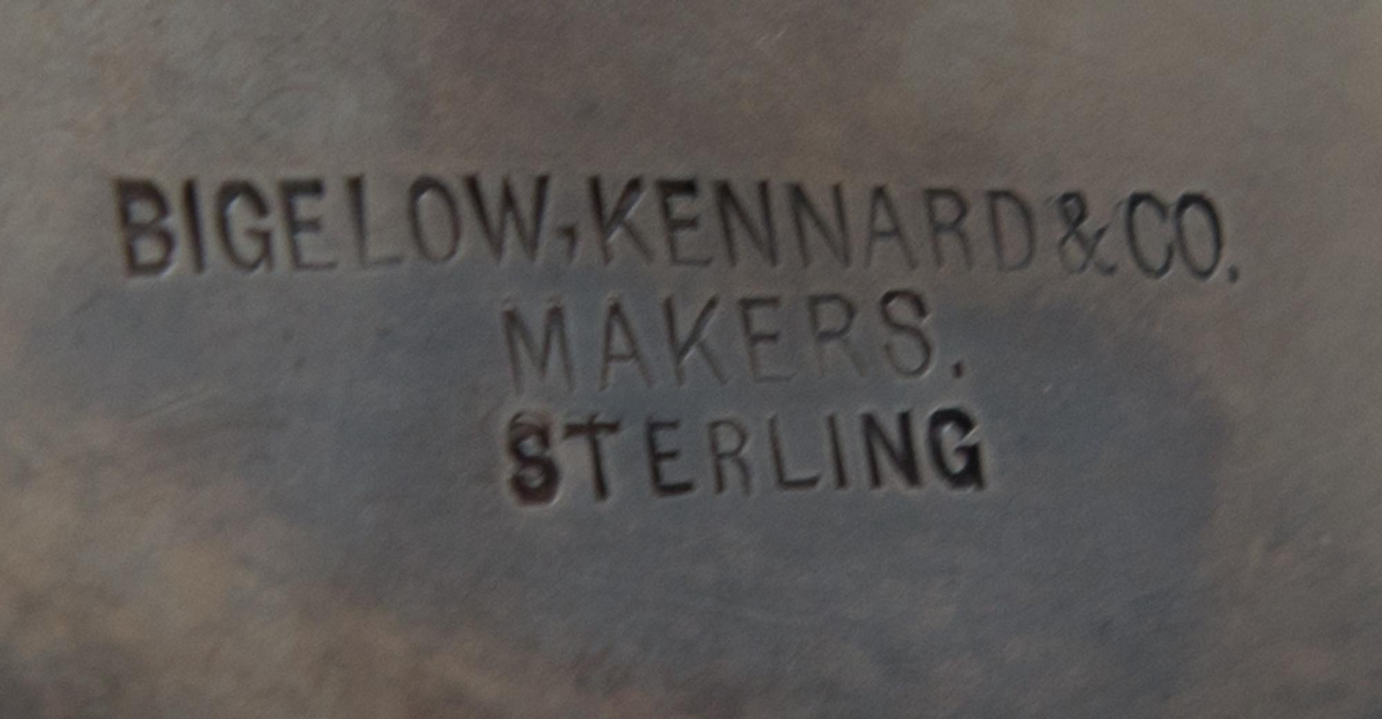 An American Silver Water Pitcher, Bigelow, Kennard & Co., Boston, MA, having a rounded body with a cylindrical neck, with floral and fo