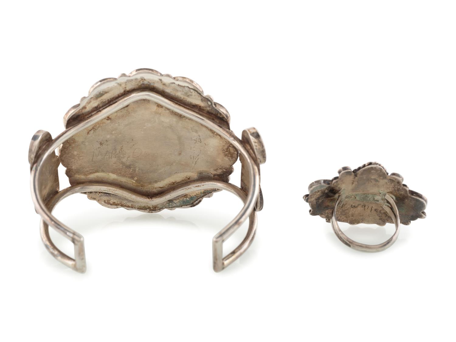 Zuni Channel Inlay Sunface Cuff Bracelet AND Ring